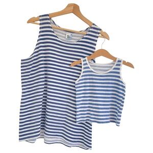 2 Striped Sailor Tanks Family Look Dad & Son, navy white